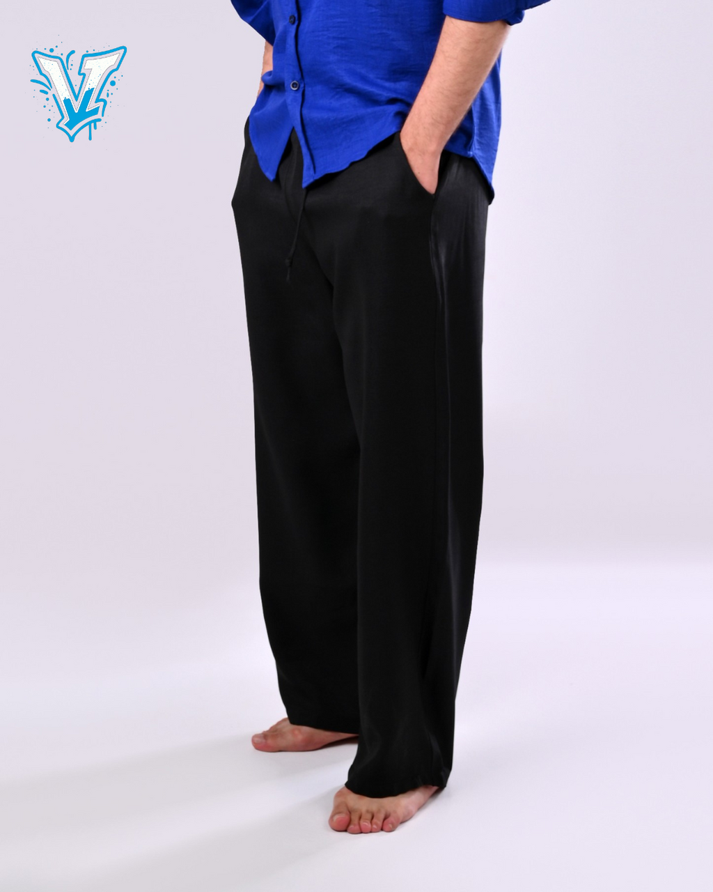 Black Wide-Leg Pants – Light Spanish Linen
